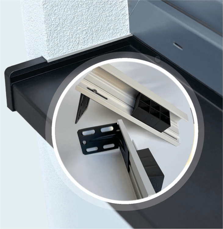 system SMART RAILING – montaż parapetów zewnętrznych na kątownikach