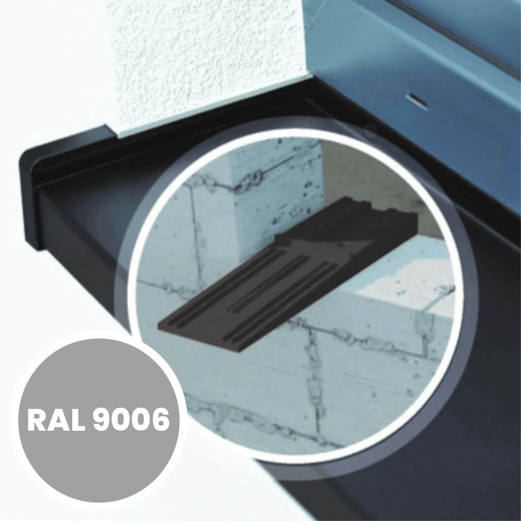 System SMART – montaż na adapterach – zakończenia aluminiowe SMART Classic – RAL 9006.jpg