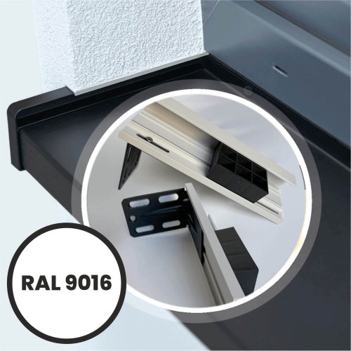 System SMART – montaż na kątownikach – zakończenia aluminiowe SMART Classic – RAL 9016.jpg