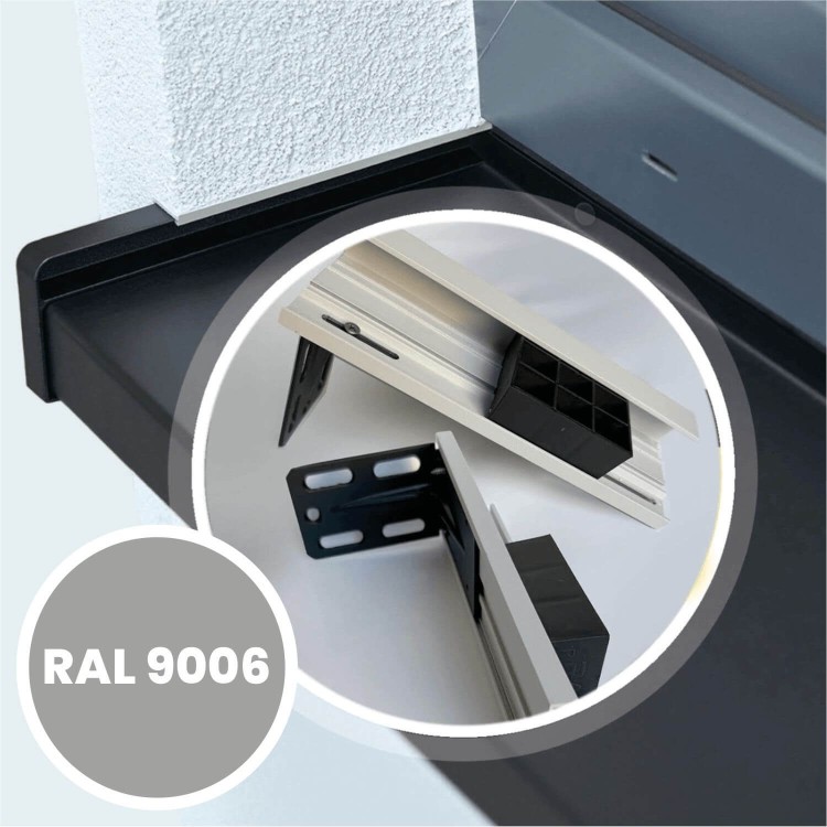 System SMART – montaż na kątownikach – zakończenia aluminiowe SMART Classic – RAL 9006.jpg