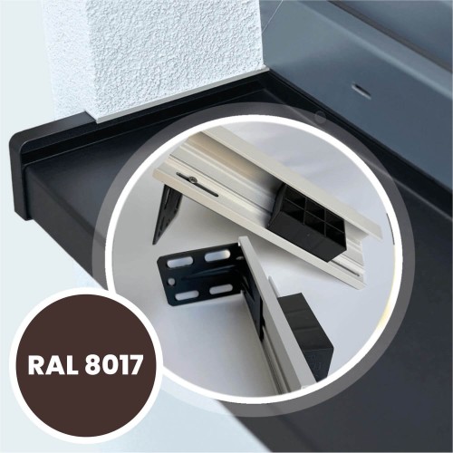System SMART – montaż na kątownikach – zakończenia aluminiowe SMART Classic – RAL 8017.jpg