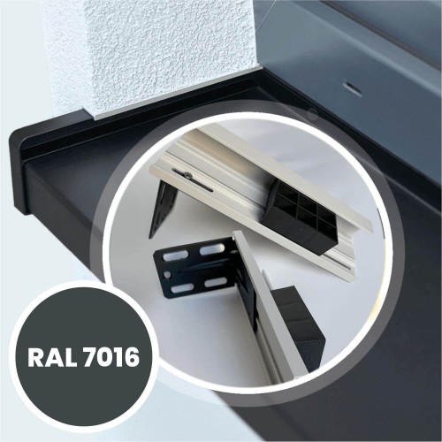 System SMART – montaż na kątownikach – zakończenia aluminiowe SMART Classic – RAL 7016.jpg