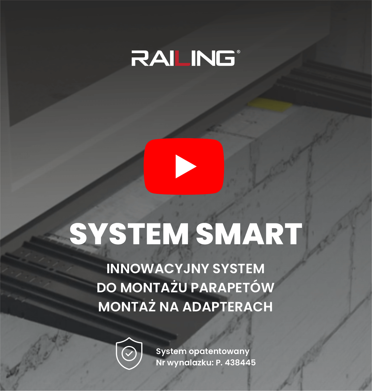 system SMART – animacja montażu parapetu na adapterach montażowych, precyzyjne ułożenie